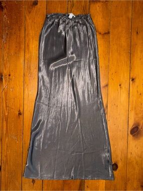 Topshop Charcoal Gray Satin Skirt